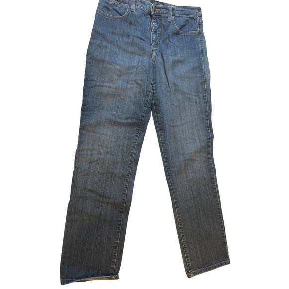 NYDJ Womens Jeans Straight Leg Mid Rise Five Design Pockets Stretch Blue Size 10 - Picture 1 of 10